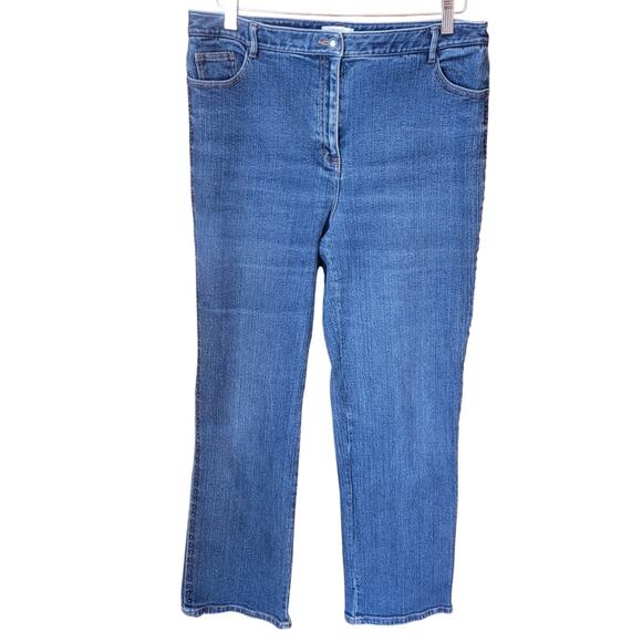 Charter Club Studded Blue Jeans Laura Fit Full Length Straight Leg Size 12 - Picture 1 of 12